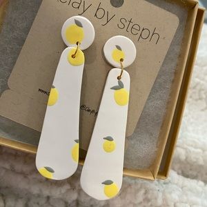Polymer clay lemon earrings!